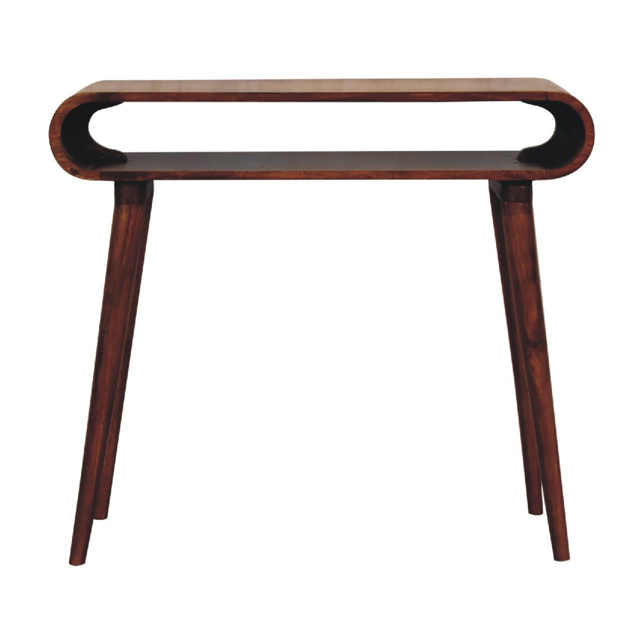 Porquerolles Nordic Mango Wood Console Table Open Shelf