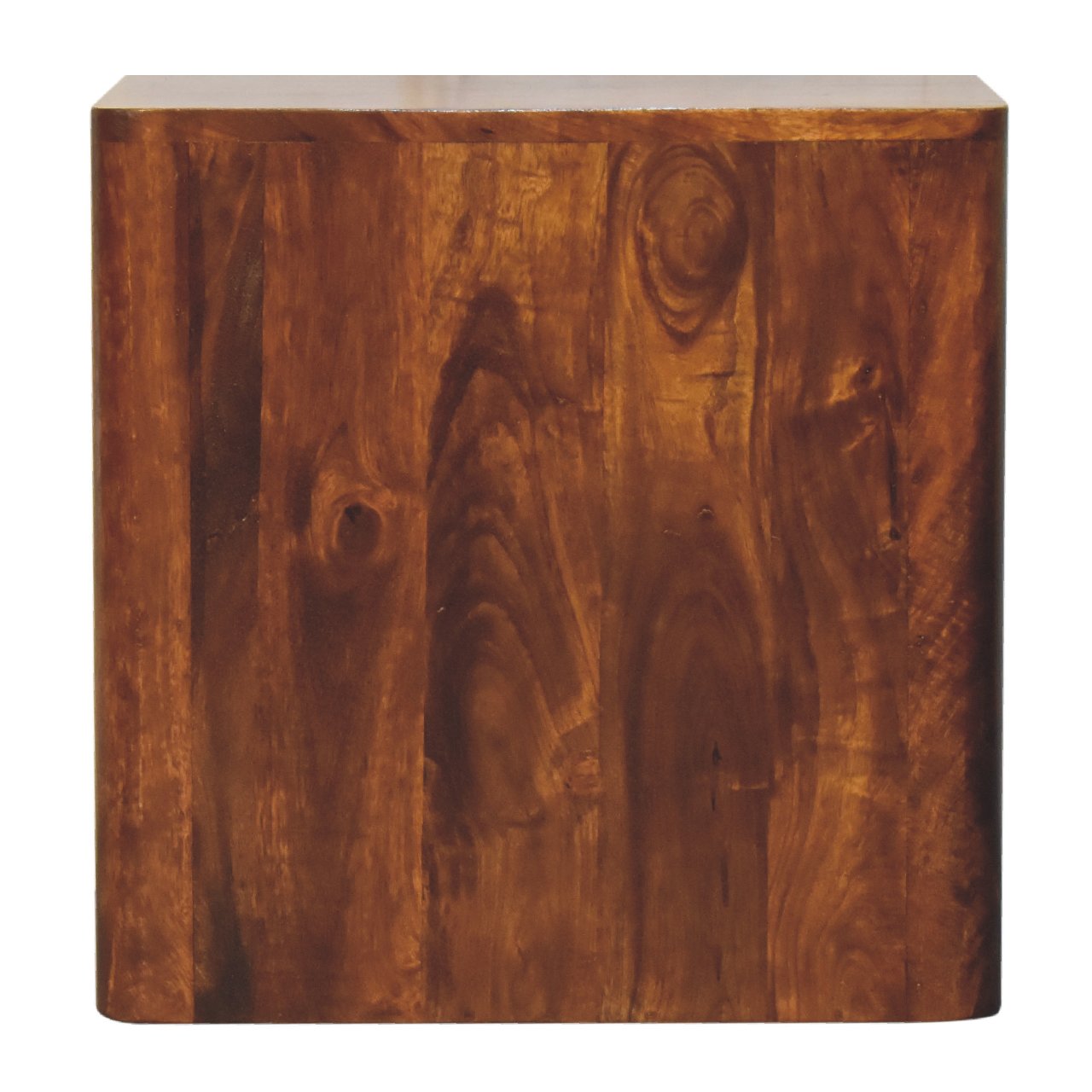 Ploumanach Mango Wood Bedside Bedside Table 3 Drawers Brass Handles