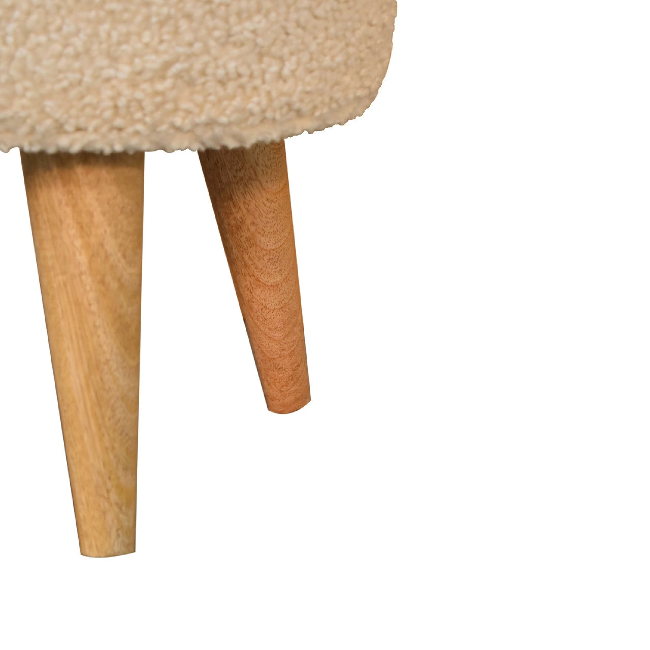 Kampong Cream Boucle Petite Footstool