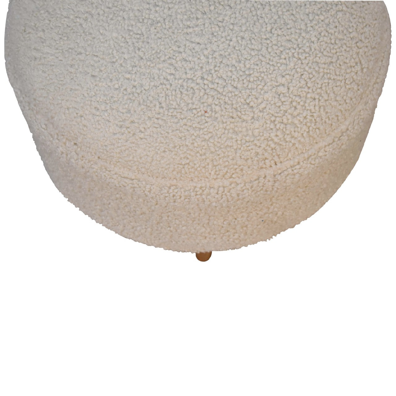 Kampong Cream Boucle Rounded Footstool