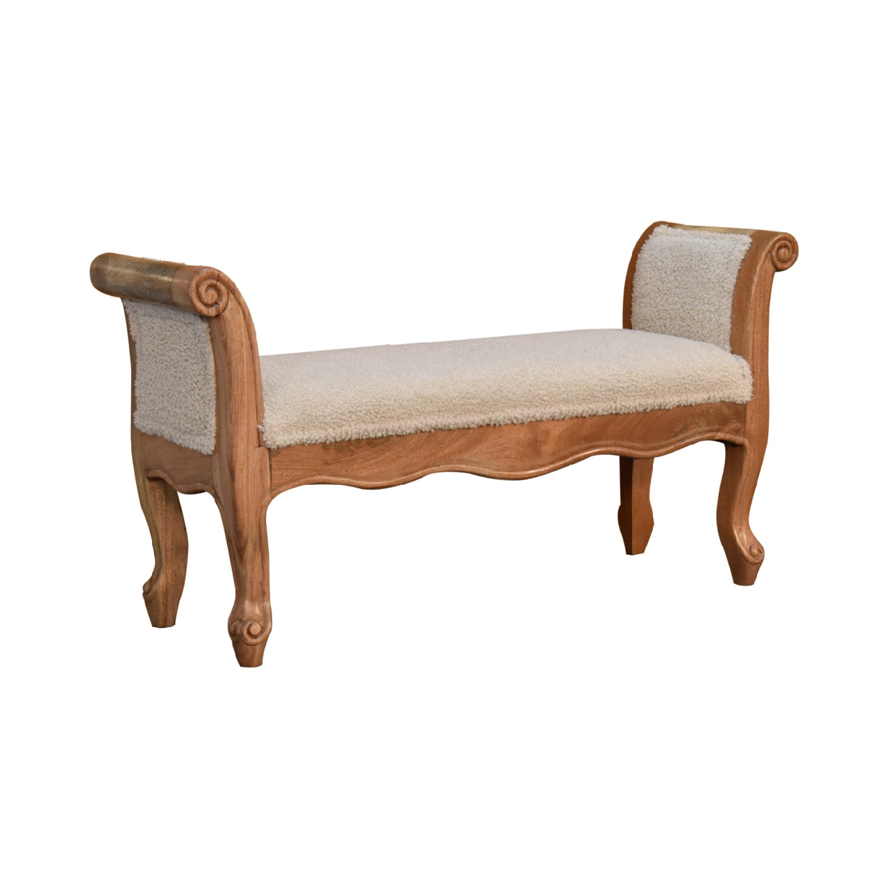Tahala Cream Boucle French Style Bench