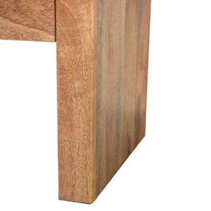 Tende Curved Minimalist Mango Wood Bedside Table with Drawer