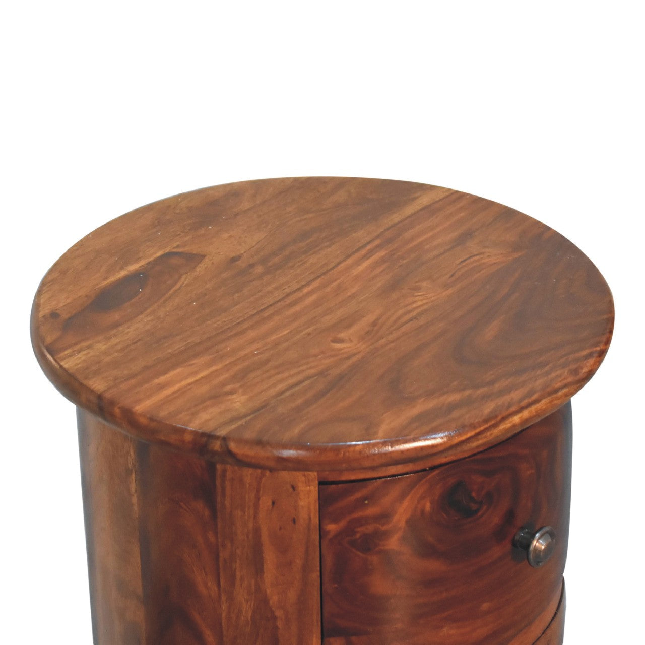 Rocamadour 3 Drawer Chestnut Sheesham Wood Drum Storage Chest