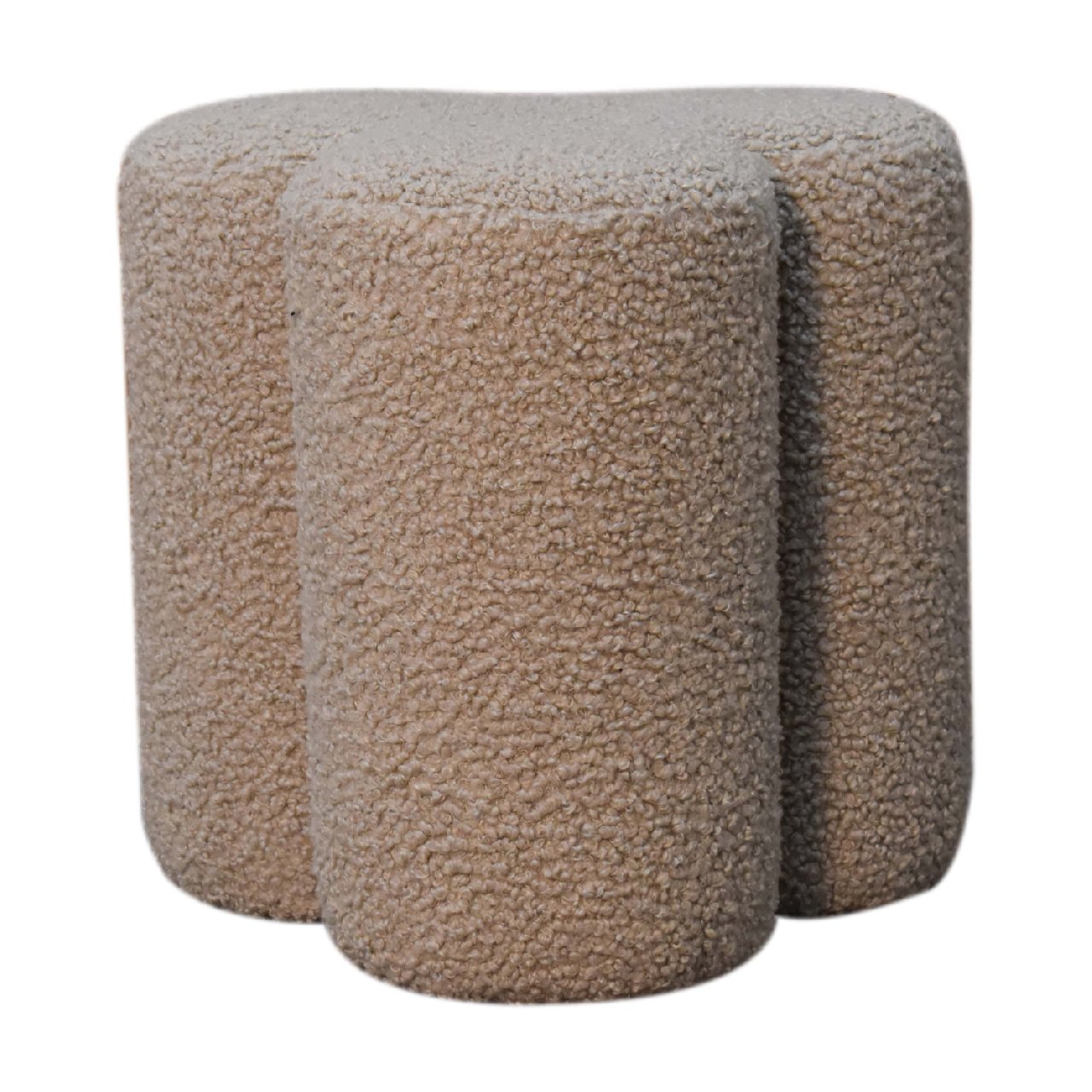 Domme Mud Boucle Shaped Clover Footstool