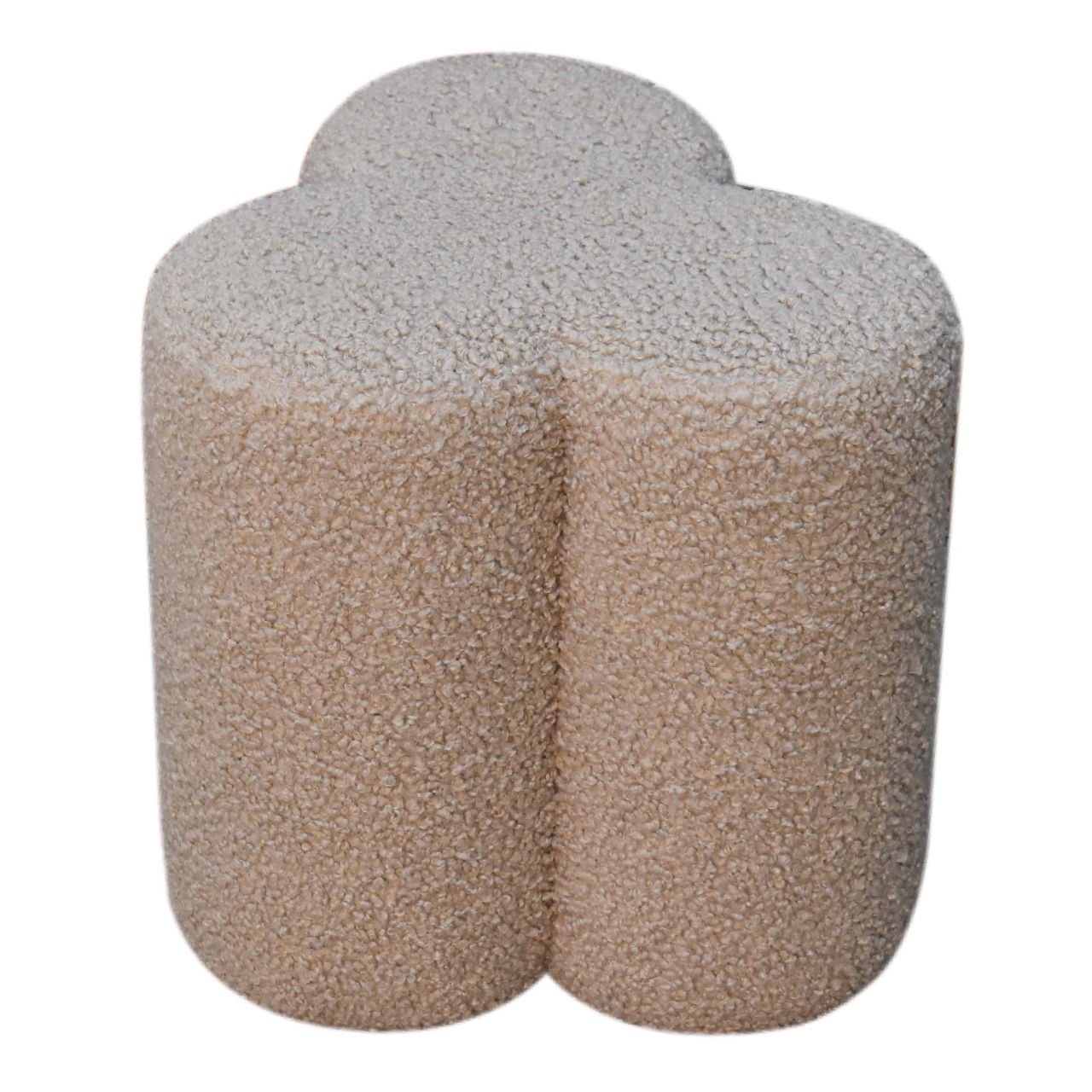 Domme Mud Boucle Shaped Clover Footstool