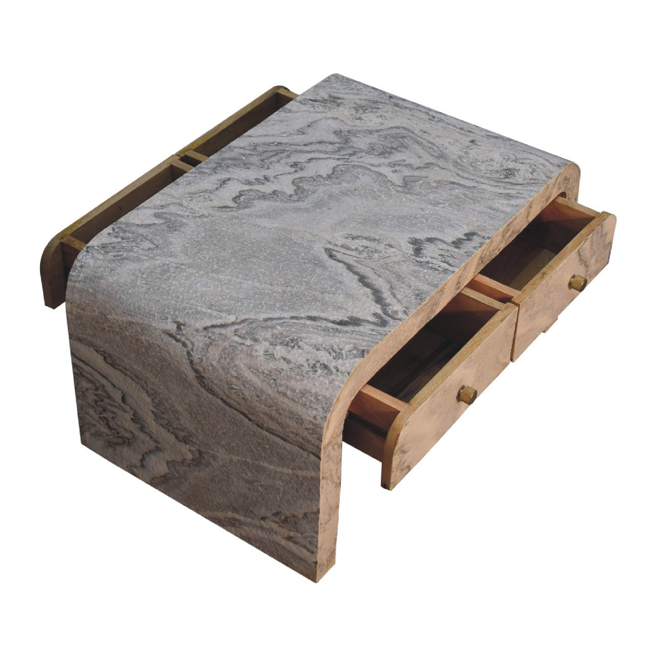 Eguisheim Marble Effect Coffee Table 2 Drawer