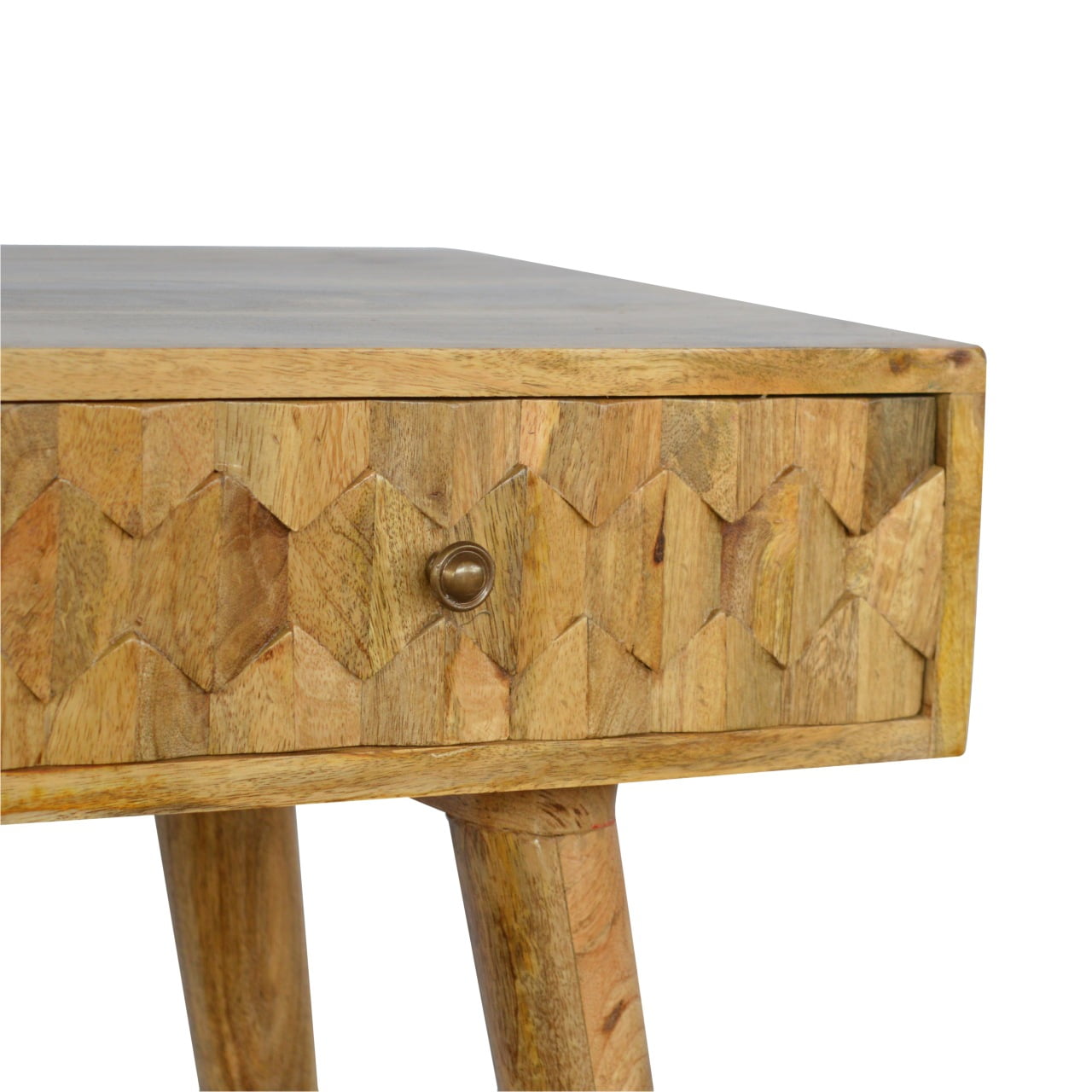 Otranto Pineapple Carved Mango Wood Console Table 2 Drawers