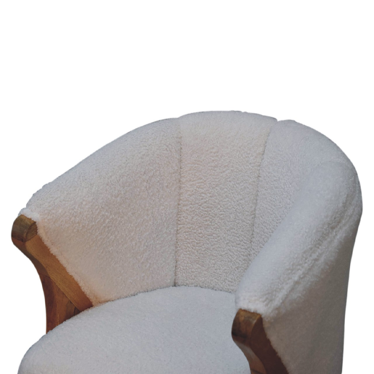 Sarlat White Boucle and Mango Wood Cosy Chair