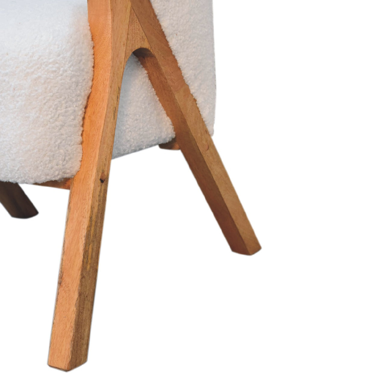 Sarlat White Boucle and Mango Wood Cosy Chair