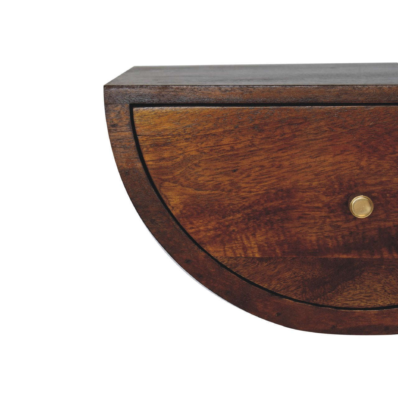 Conques Chestnut Mango Wood Crescent Floating Bedside Table
