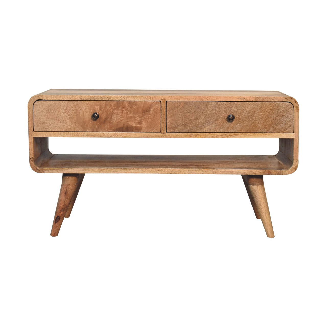 Ribeauville Curve Oak Mango Wood TV Media Unit