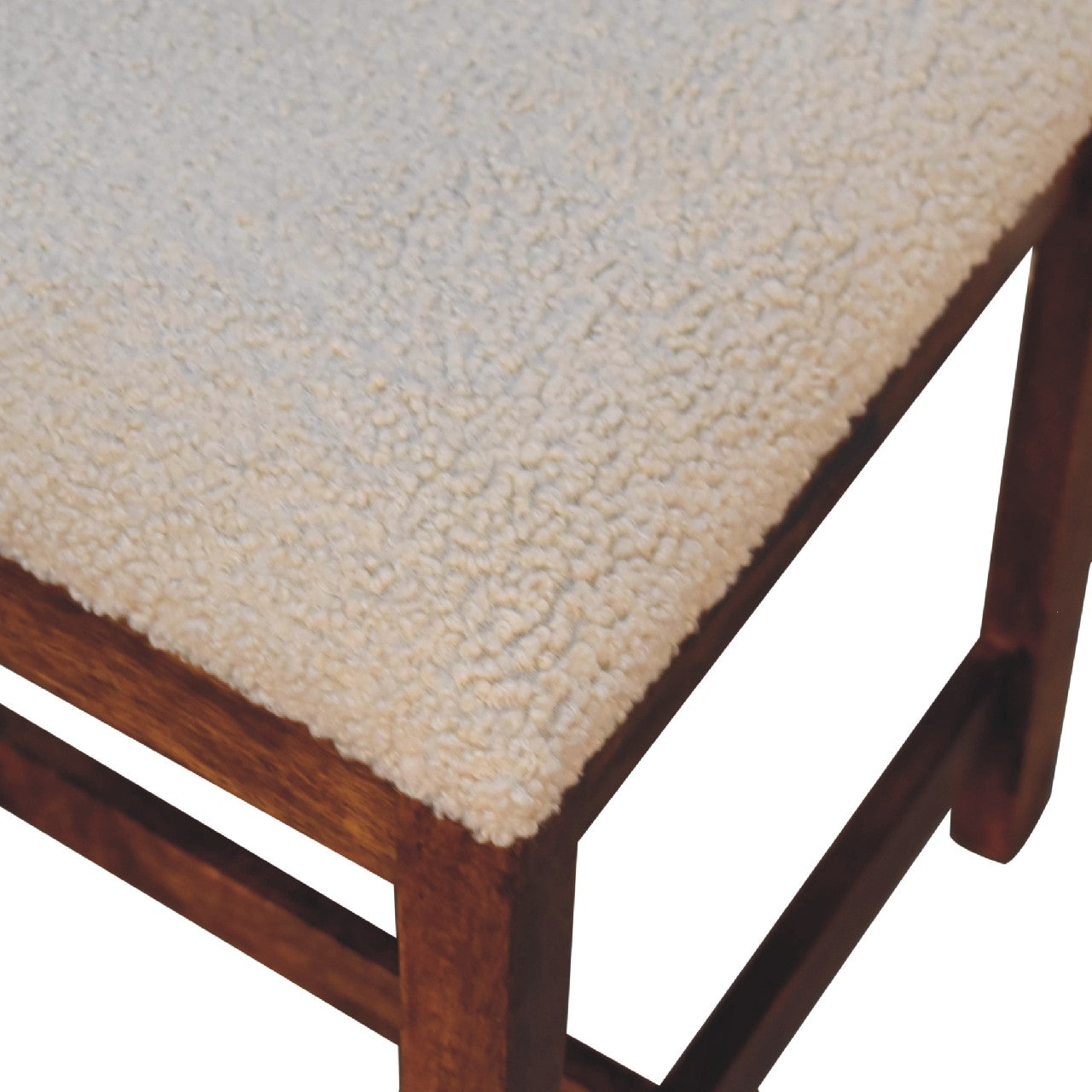 Holualoa Cream Boucle and Mango Wood Rattan Chair