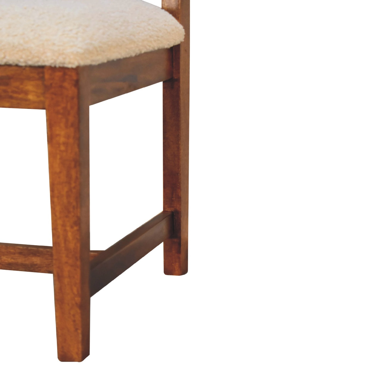 Holualoa Cream Boucle and Mango Wood Rattan Chair