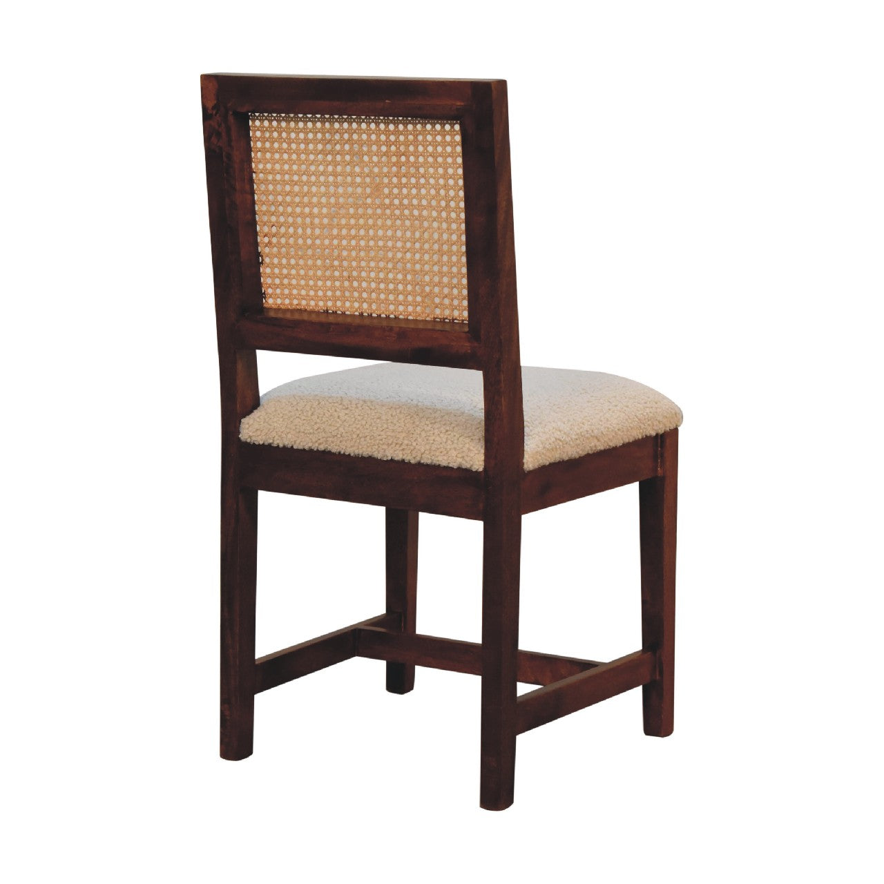 Holualoa Cream Boucle and Mango Wood Rattan Chair