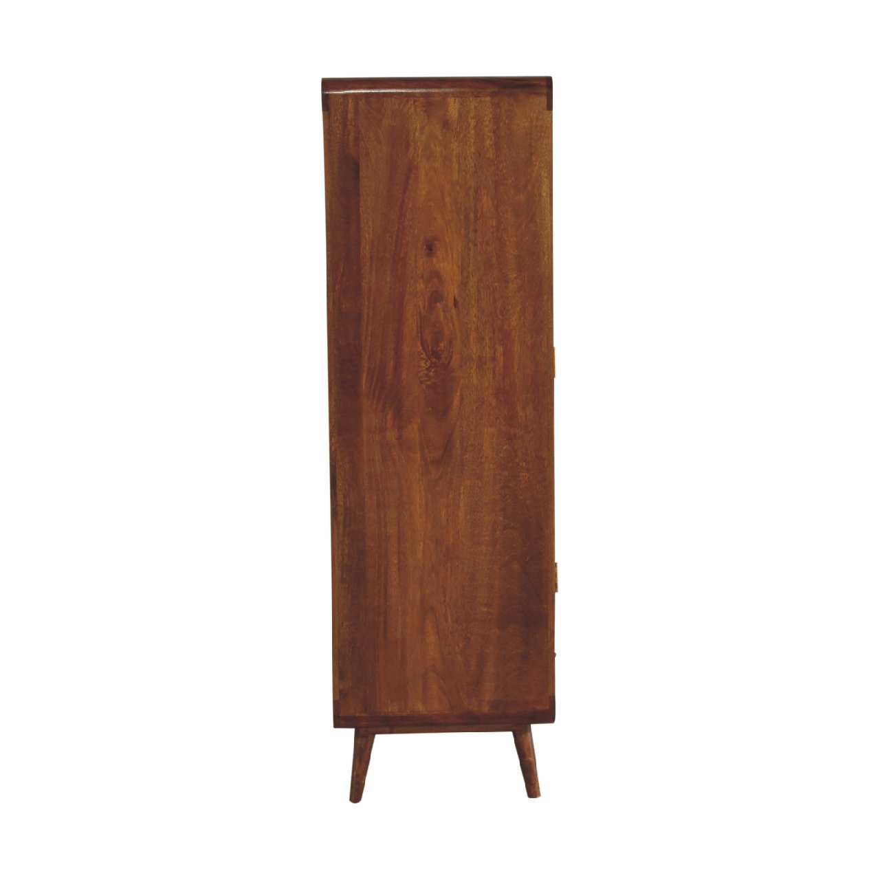 Ostuni Curved Chestnut Mango Wood 2 Door Wardrobe with Storage Drawer