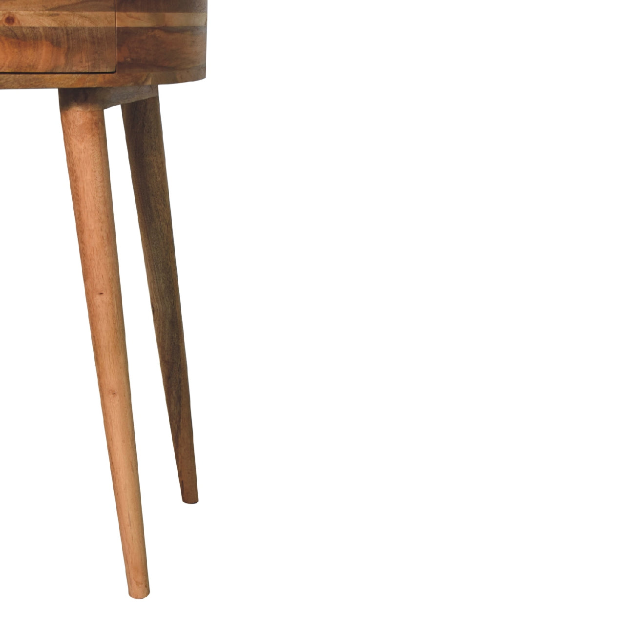 Ischia Oak Mango Wood Curved Console Table with Drawer
