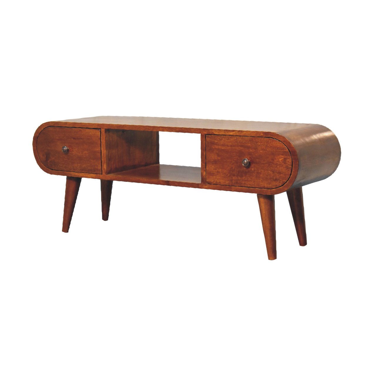 Honoka Chestnut Mango Wood TV Stand 2 Drawers
