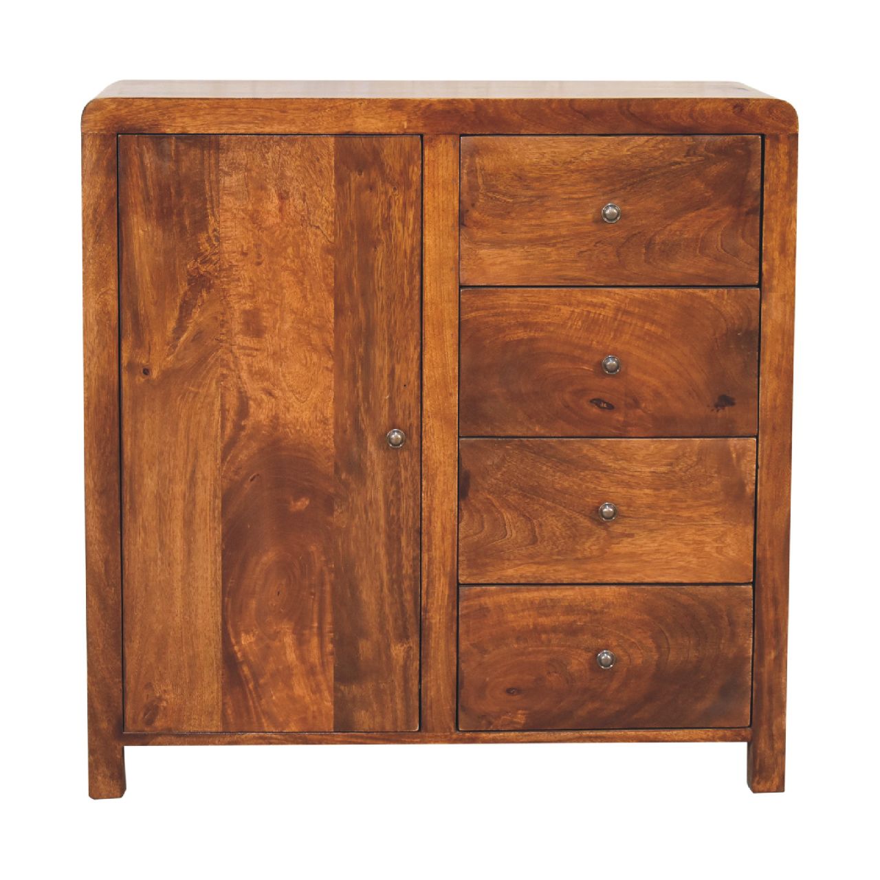 Tropea Mango Wood Cabinet 4 Drawers 1 Door