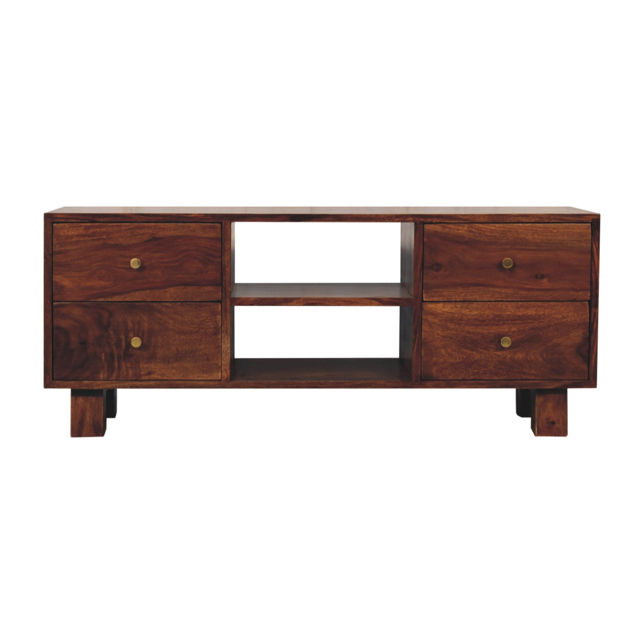 Bologna Sheesham Wood TV Media Unit 4 Drawers