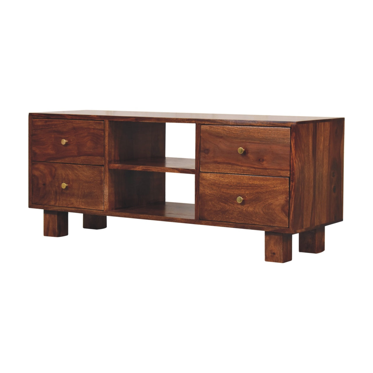 Bologna Sheesham Wood TV Media Unit 4 Drawers