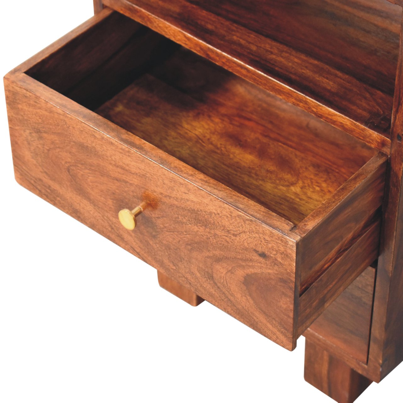 Bologna Dark Oak Sheesham Wood Bedside Table