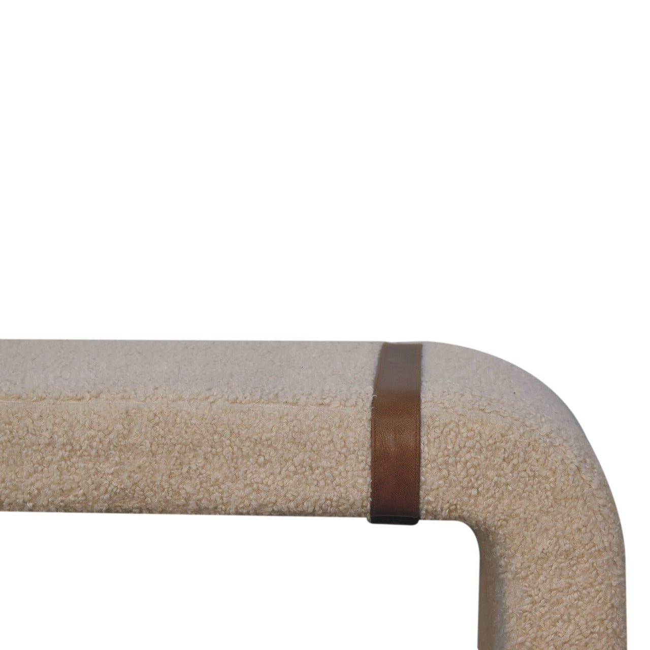 Arezzo Cream Boucle and Leather Bench