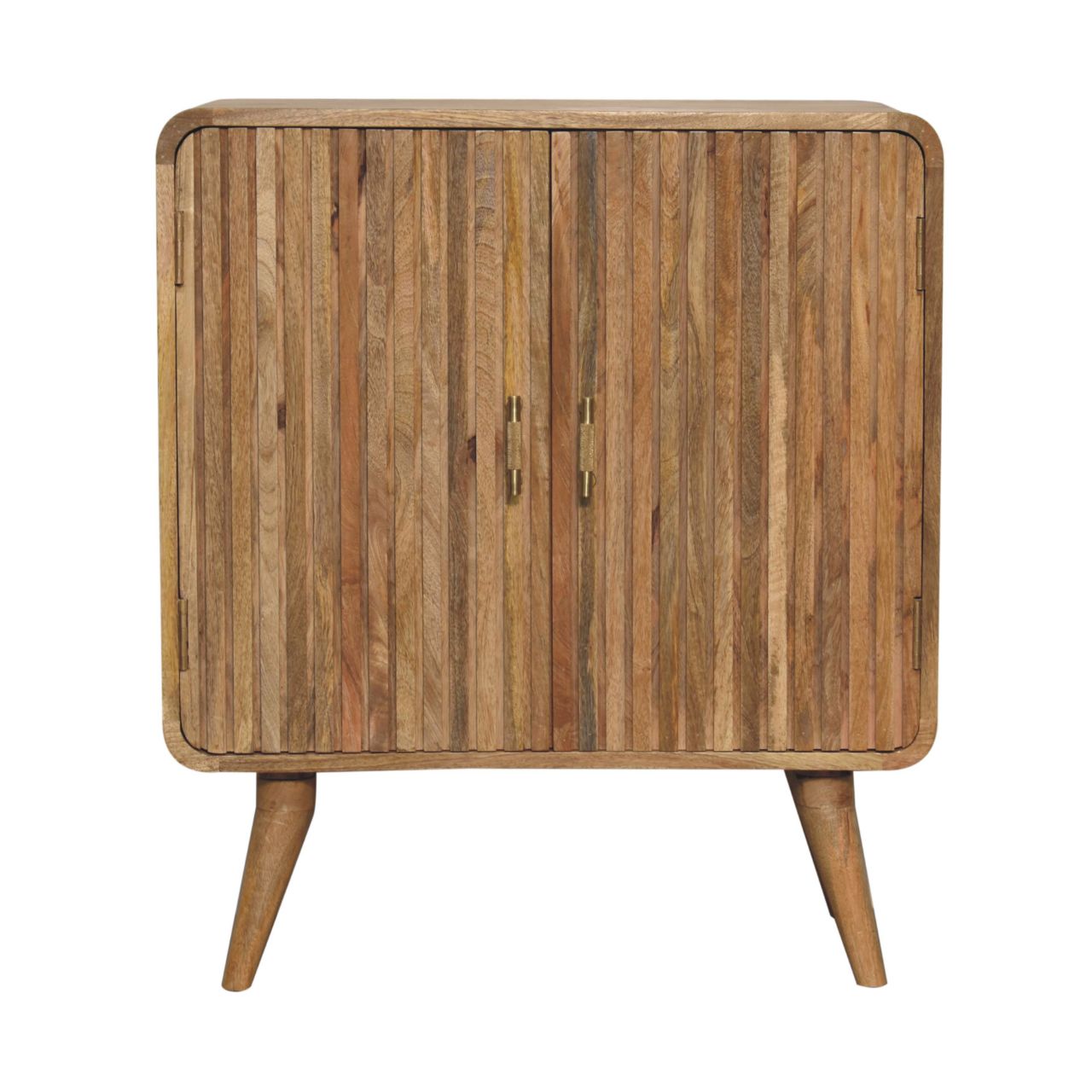 Puglia Mango Wood T-bar Ridged 2 Door Cabinet