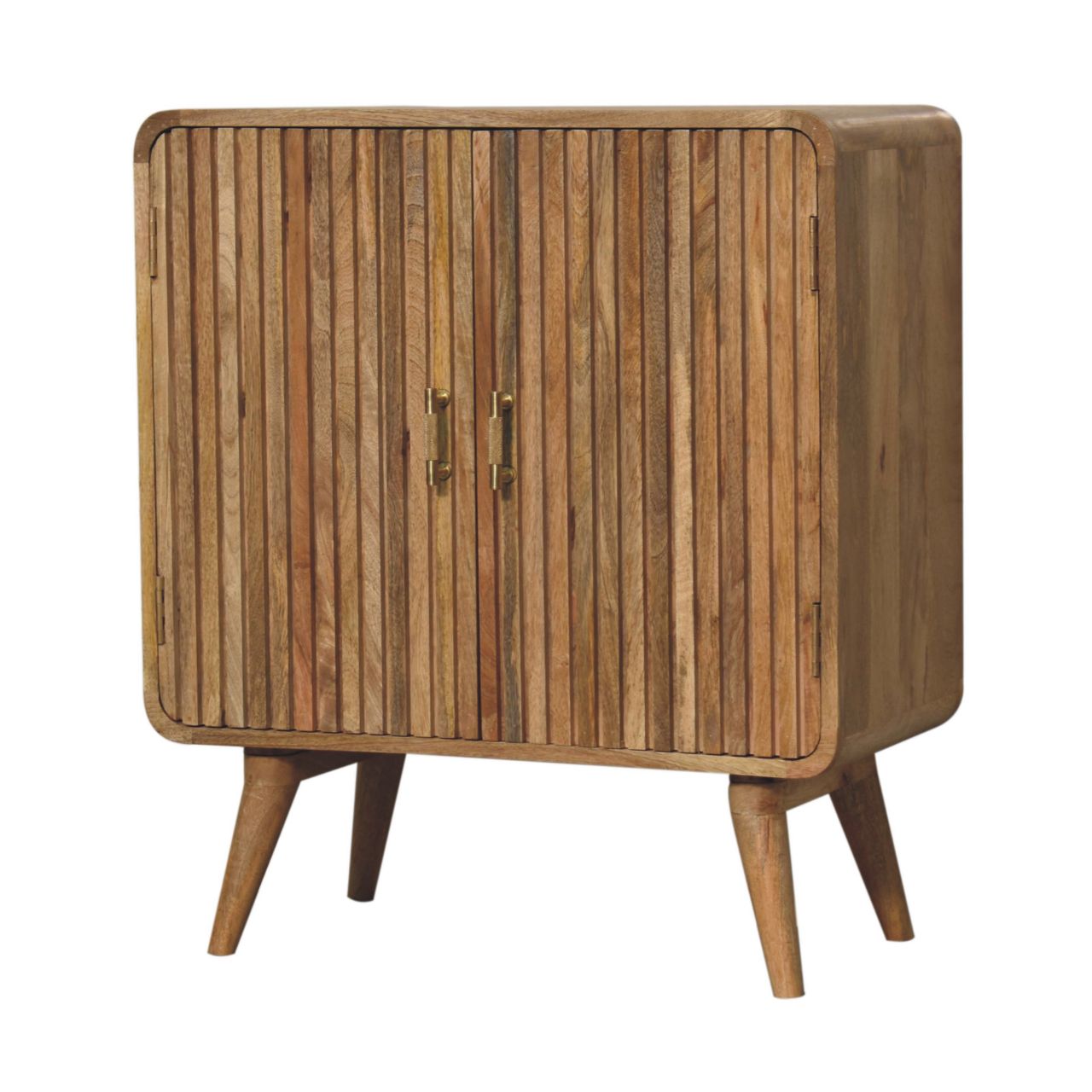 Puglia Mango Wood T-bar Ridged 2 Door Cabinet