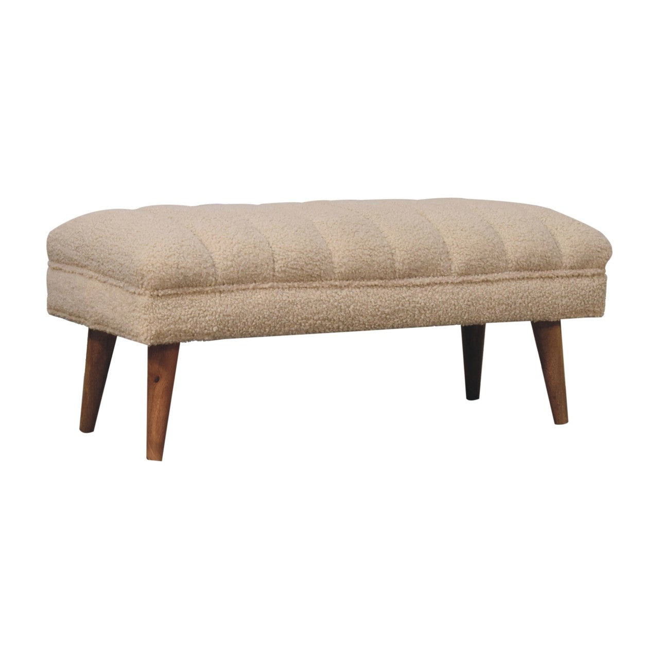 Parma Cream Boucle Puffer Bench