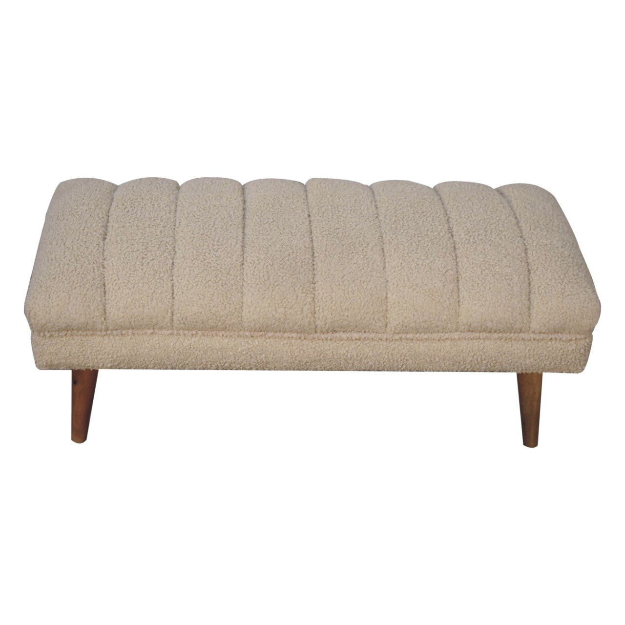 Parma Cream Boucle Puffer Bench