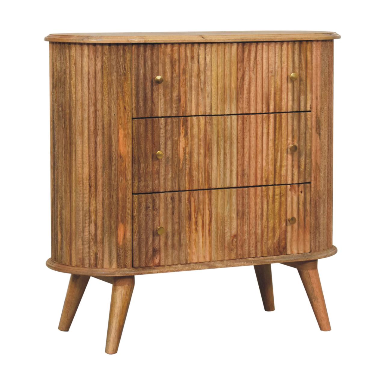 Lecco Natural Mango Wood Chest of Drawers