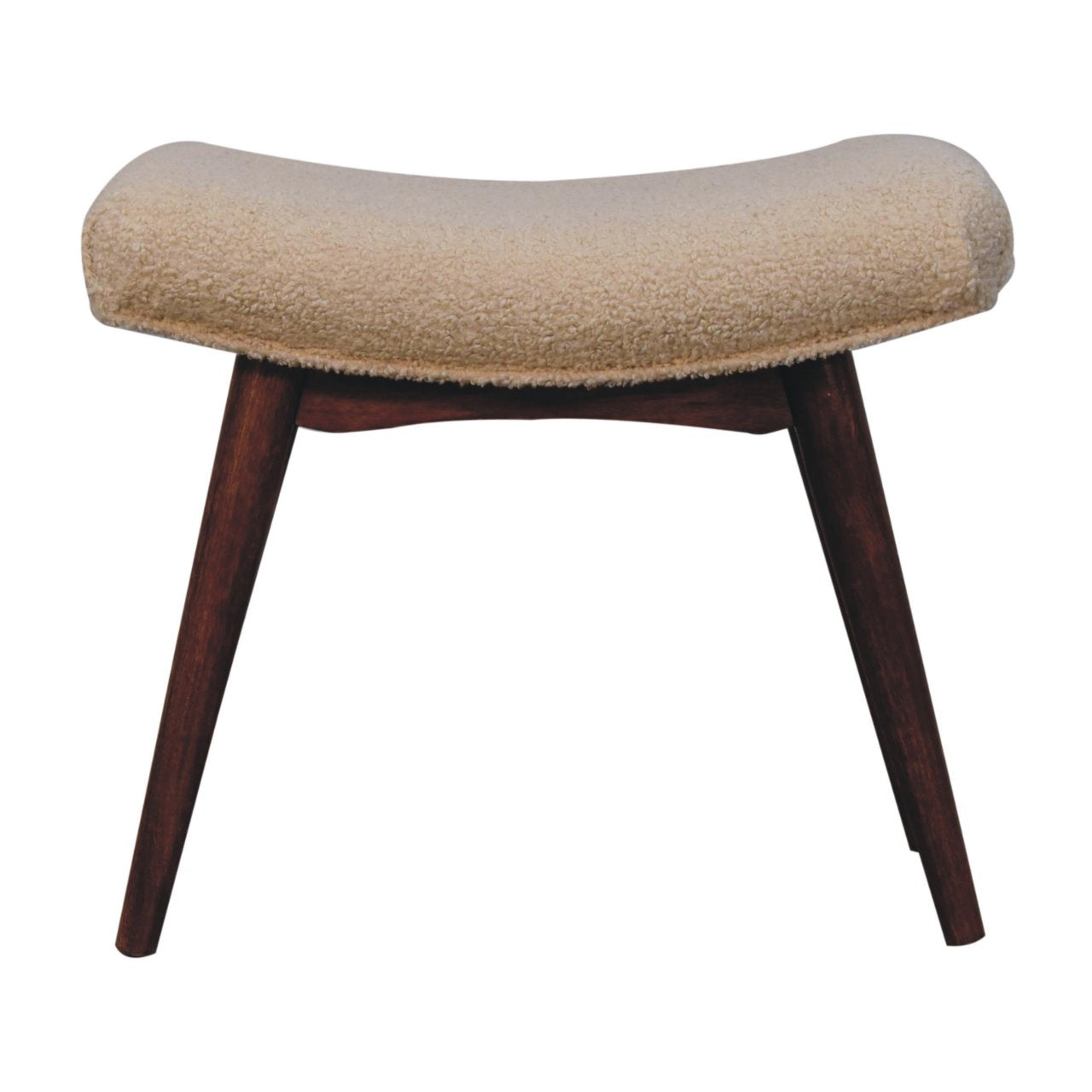 Bolzano Caramel Boucle Cream Curved Bench