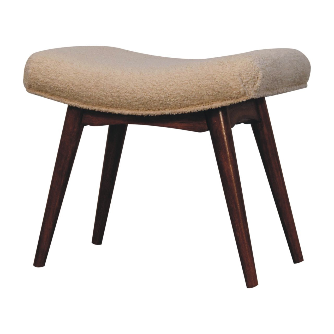 Bolzano Caramel Boucle Cream Curved Bench