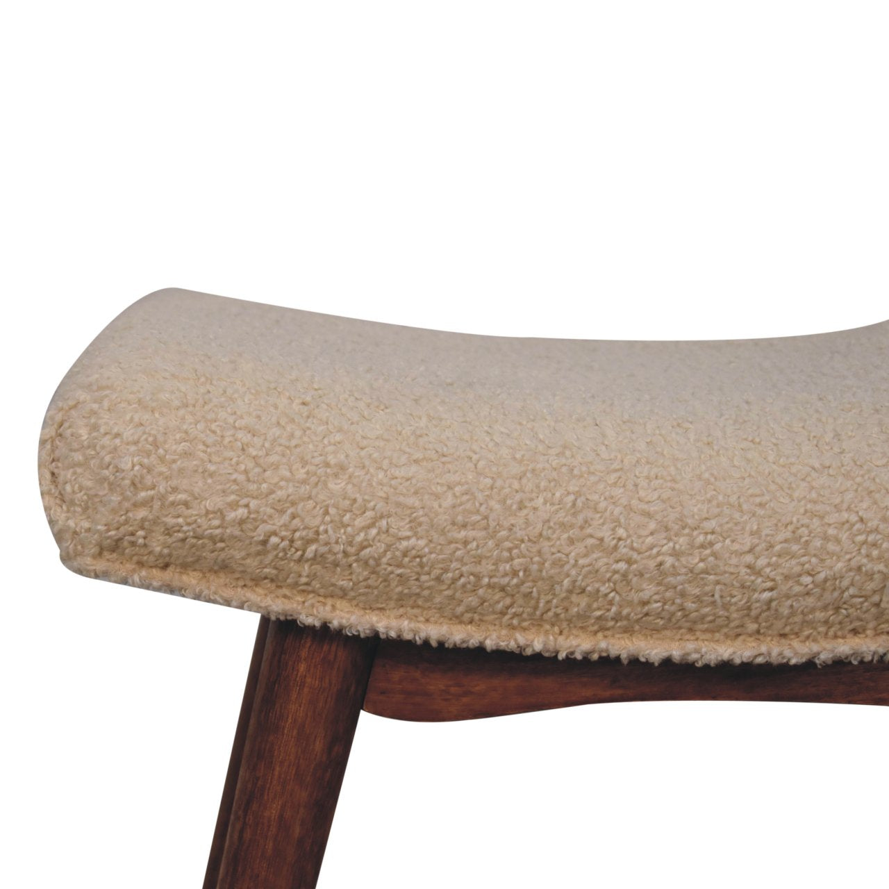 Bolzano Caramel Boucle Cream Curved Bench