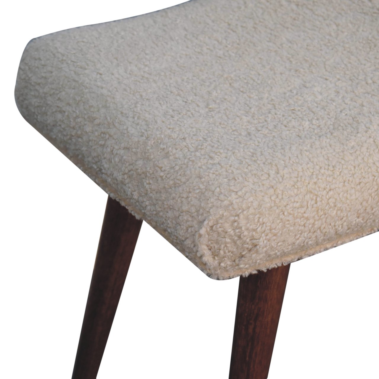 Bolzano Caramel Boucle Cream Curved Bench