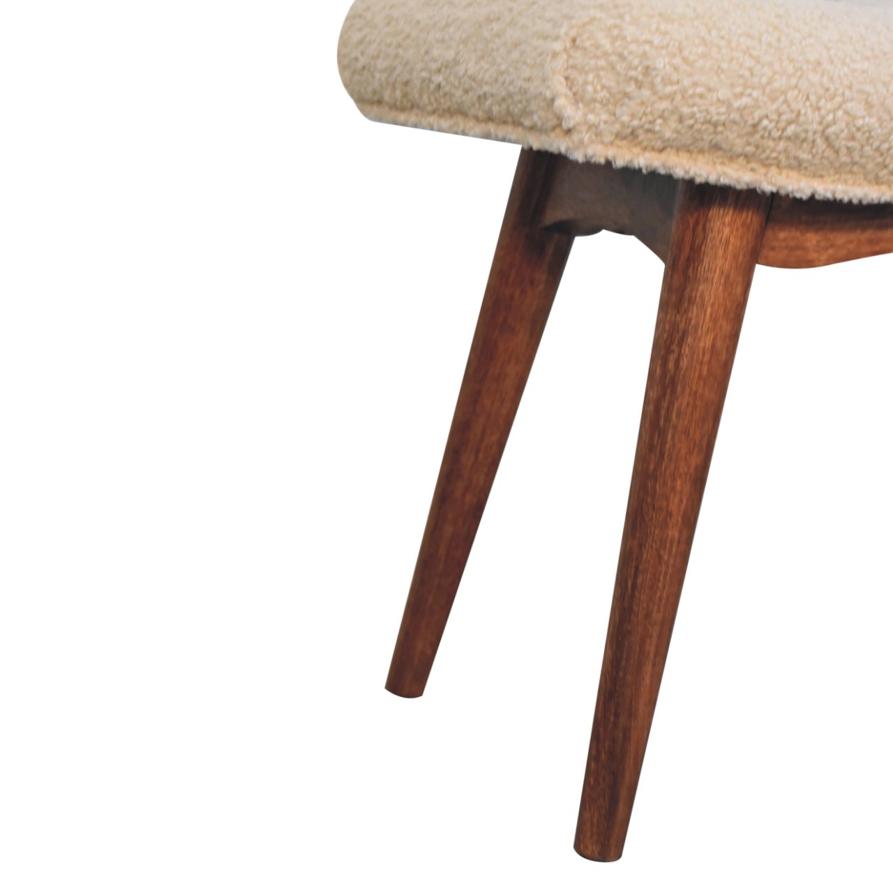 Bolzano Caramel Boucle Cream Curved Bench
