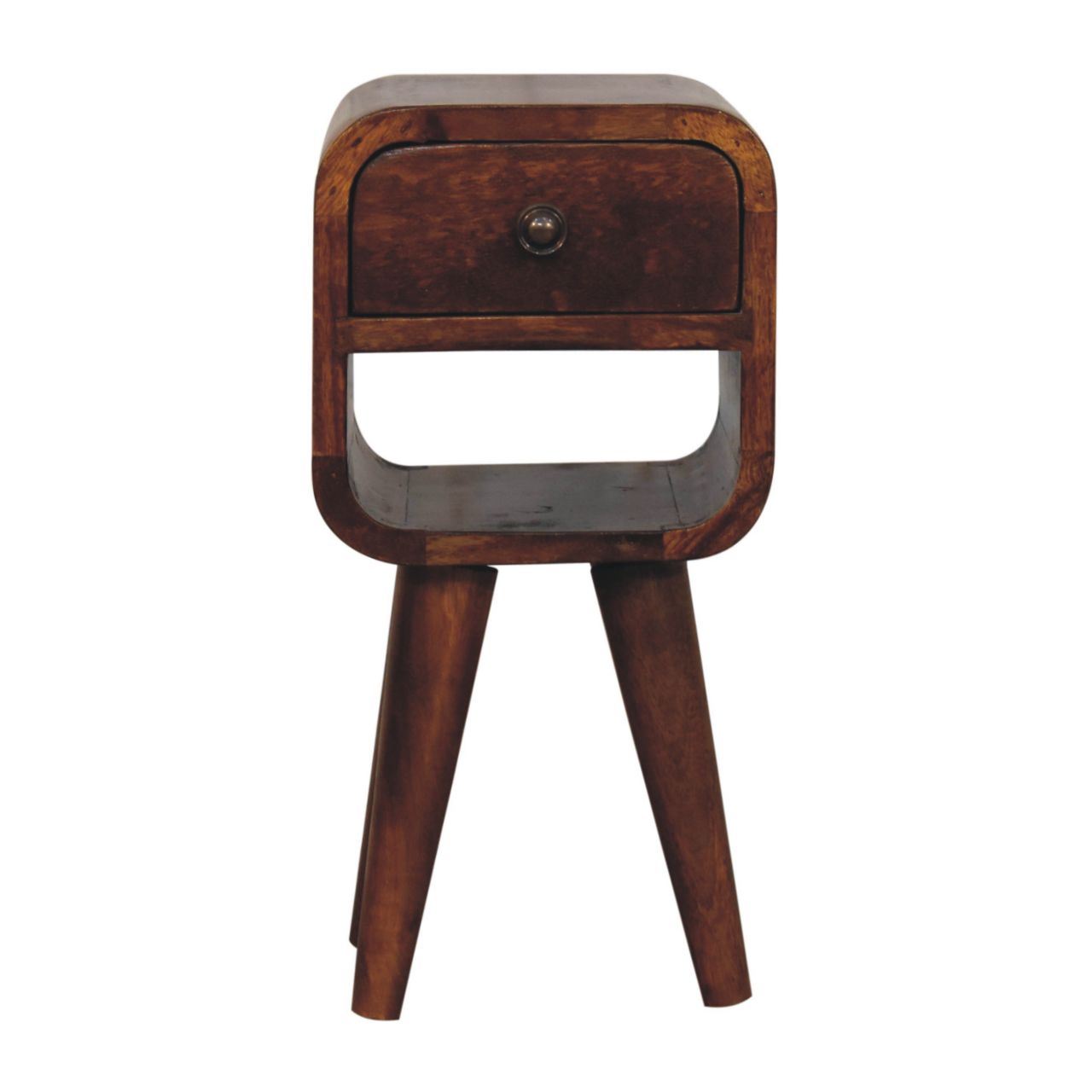 Cagliari Small Chestnut Curve Lower Bedside Table