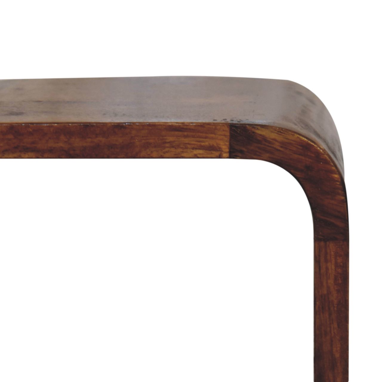 Cagliari Minimalist Open Curved Chestnut Bedside Table