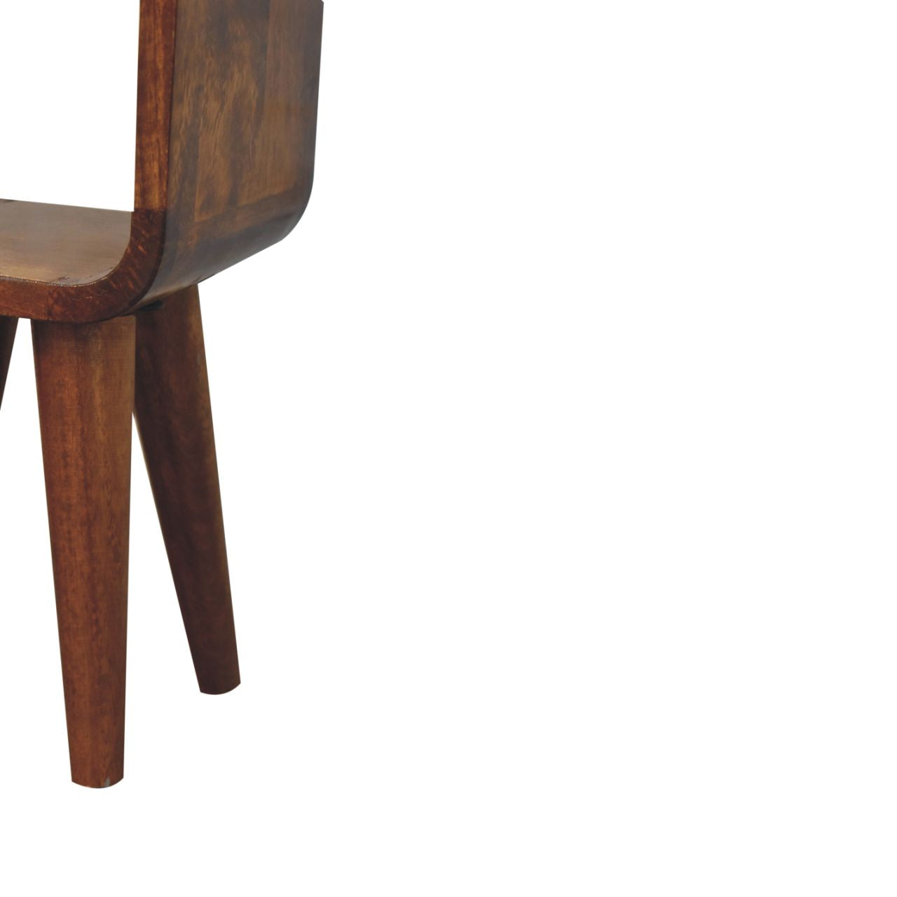 Cagliari Minimalist Open Curved Chestnut Bedside Table