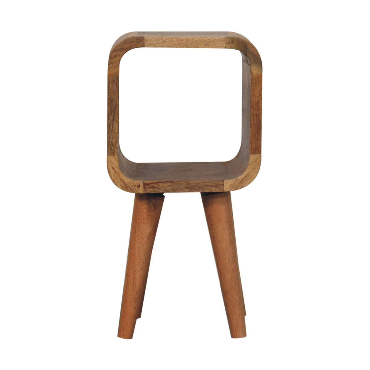 Cagliari Minimalist Open Curved Mango Wood Bedside Table