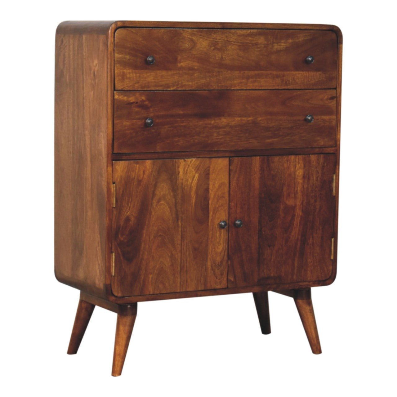 Trento Curved Charm Cabinet 2 Drawers 2 Doors