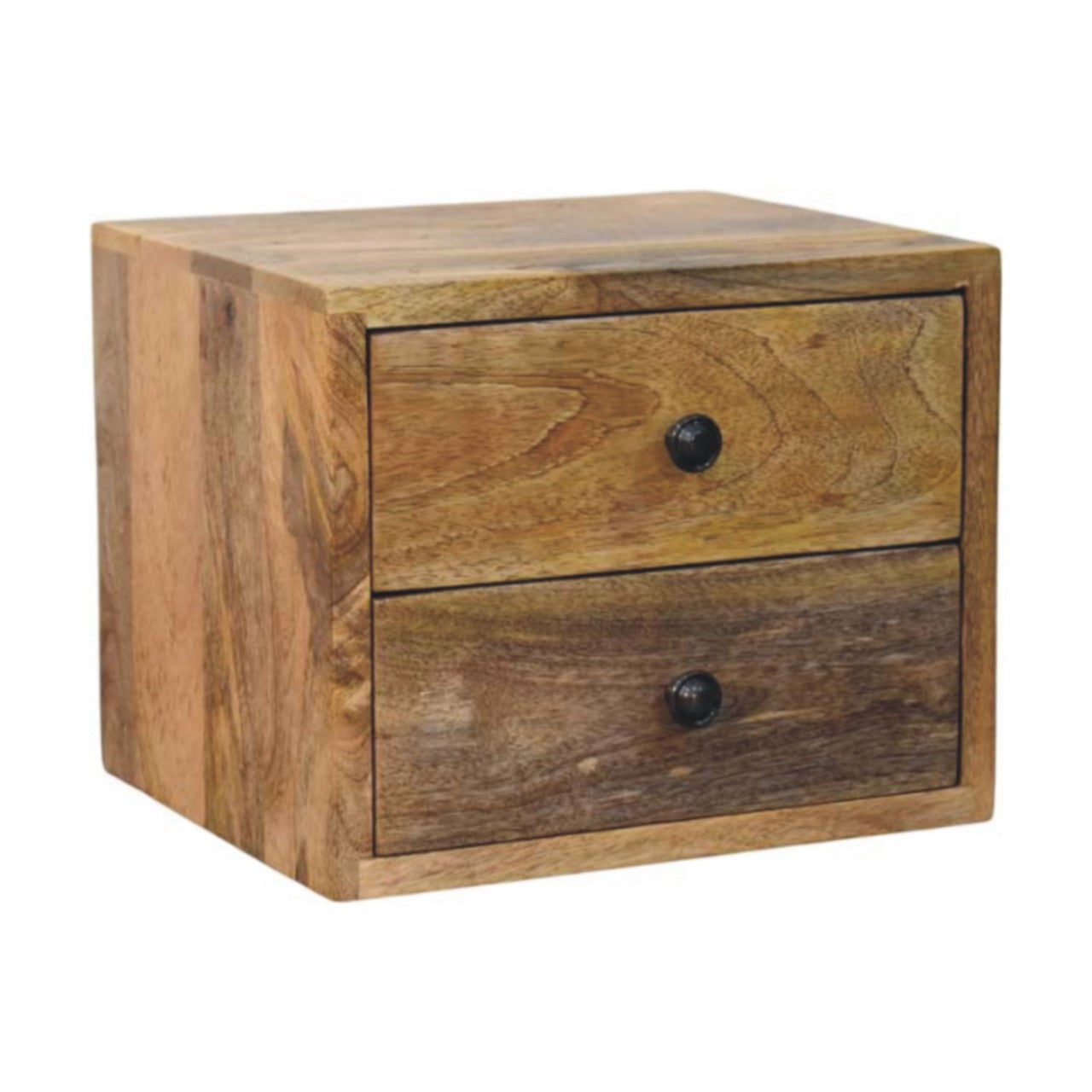 Trieste 2 Drawer Mango Wood Wall Mounted Bedside Table
