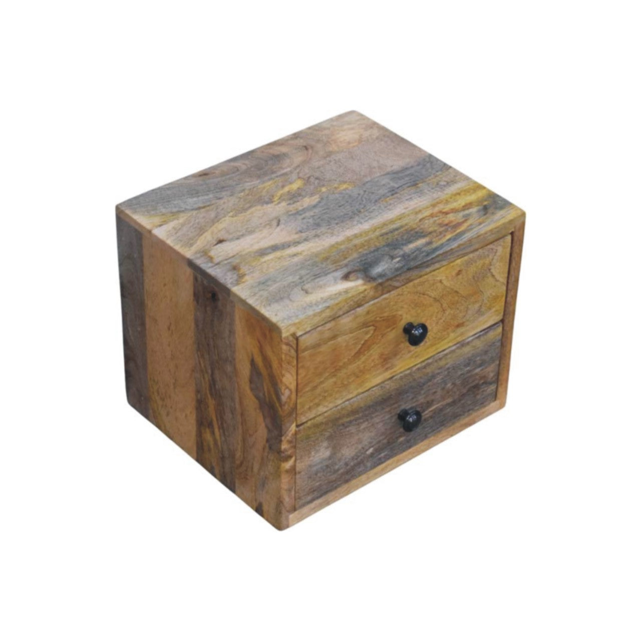 Trieste 2 Drawer Mango Wood Wall Mounted Bedside Table