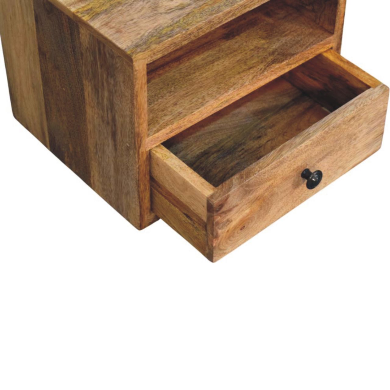 Trieste 1 Drawer and Shelf Mango Wood Wall Mounted Nightstand