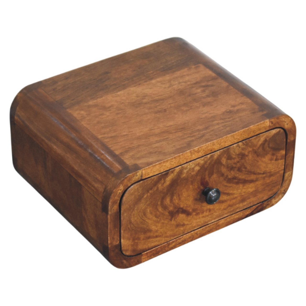 Vicenza Mini Mango Wood Wall-Mounted Bedside Table with Drawer