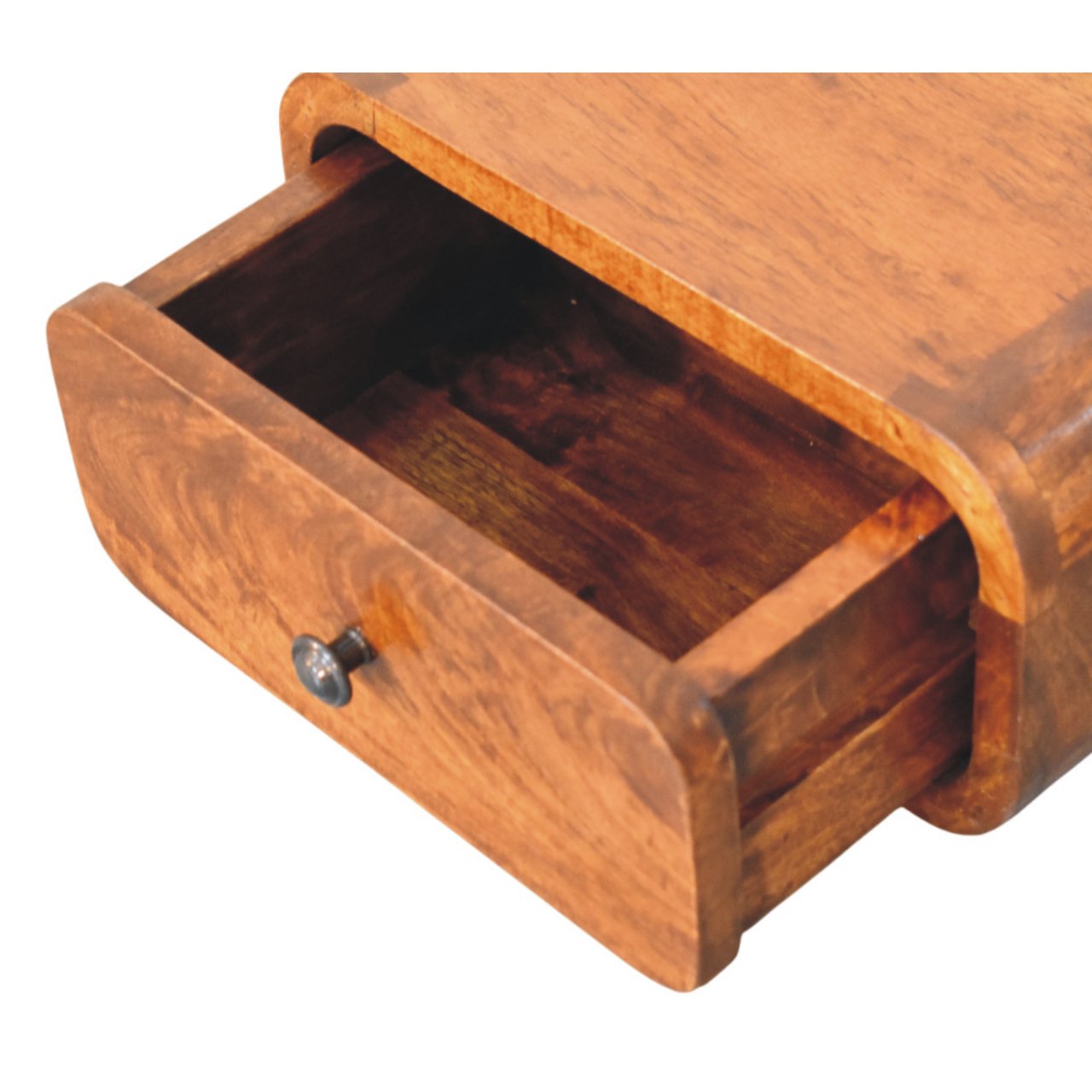 Vicenza Mini Mango Wood Wall-Mounted Bedside Table with Drawer