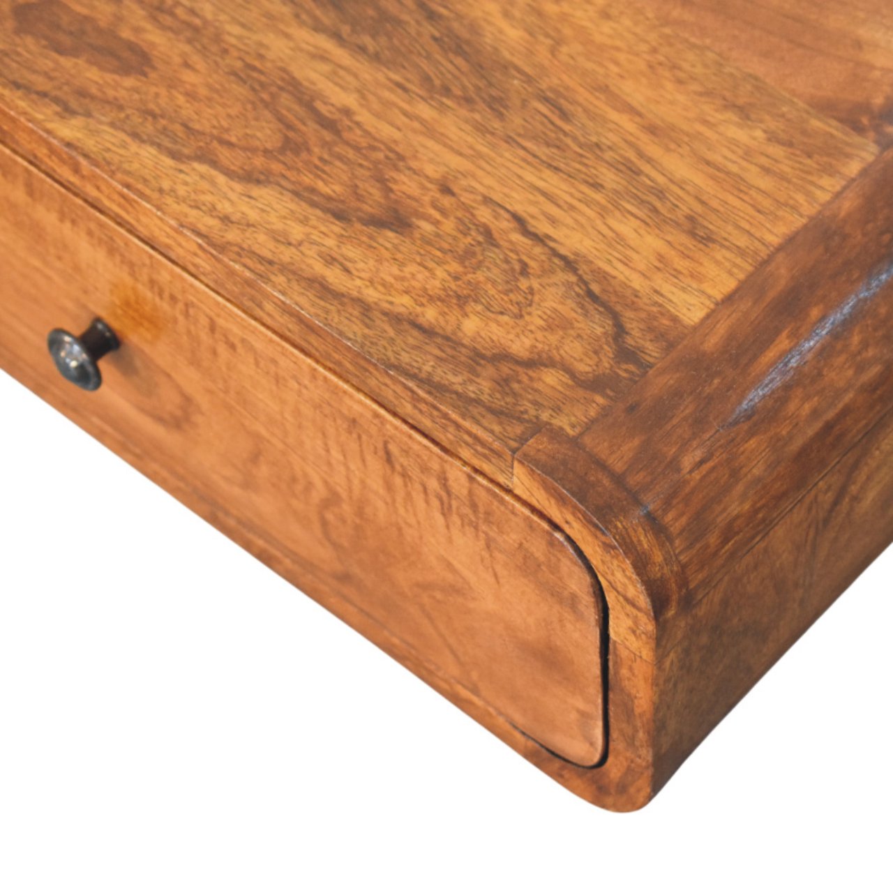 Udine Wall-Mounted Natural Mango Wood Bedside Table with Drawer