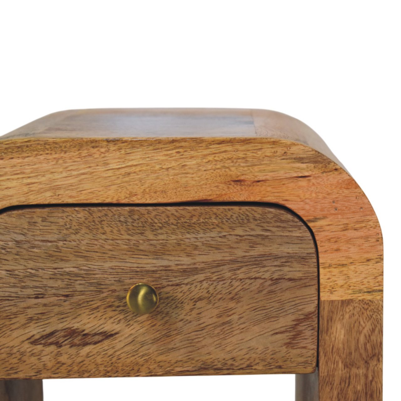 Chioggia Mango Wood Bedside Table with Curved Edges