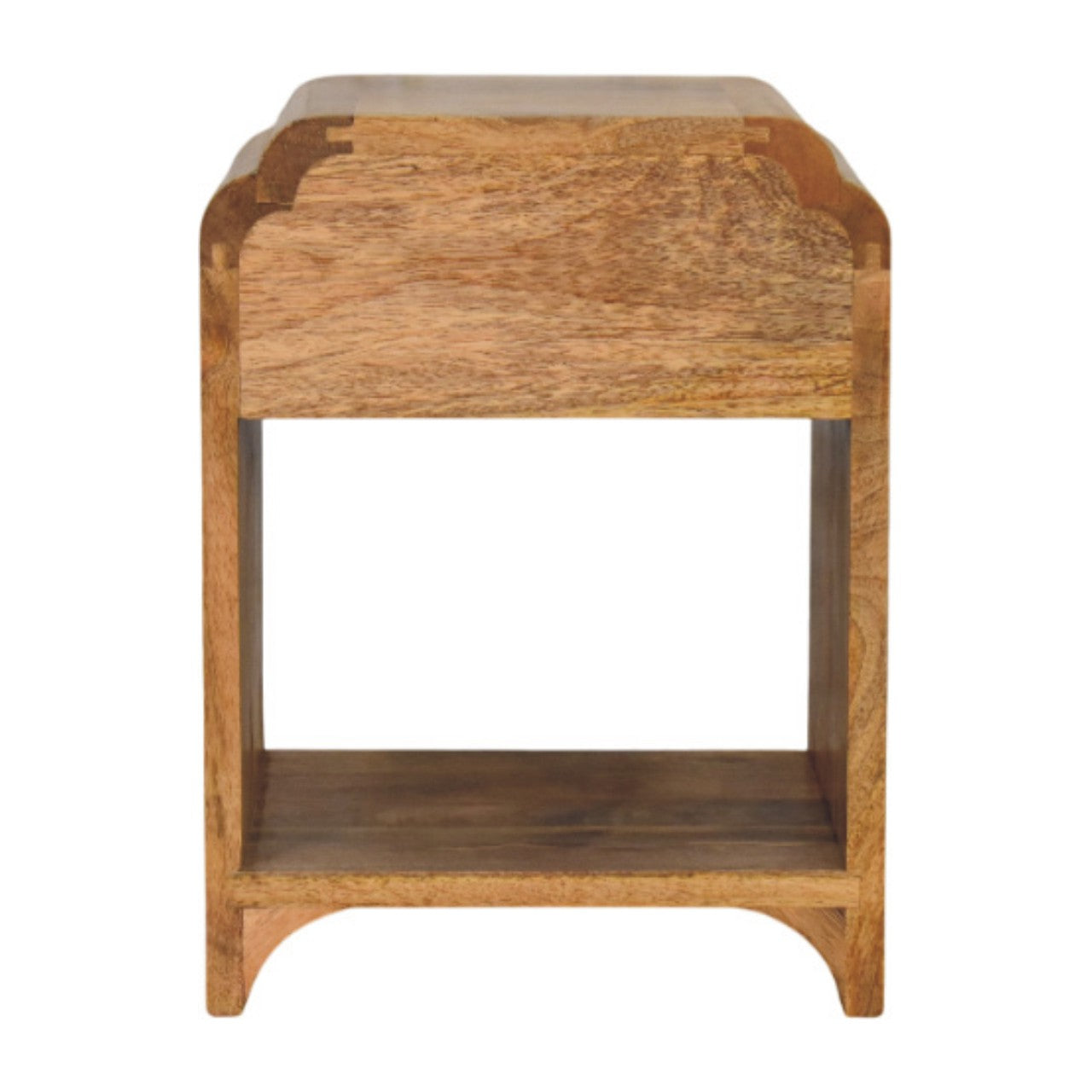Paris Natural Mango Wood Nightstand with Drawer and Shelf