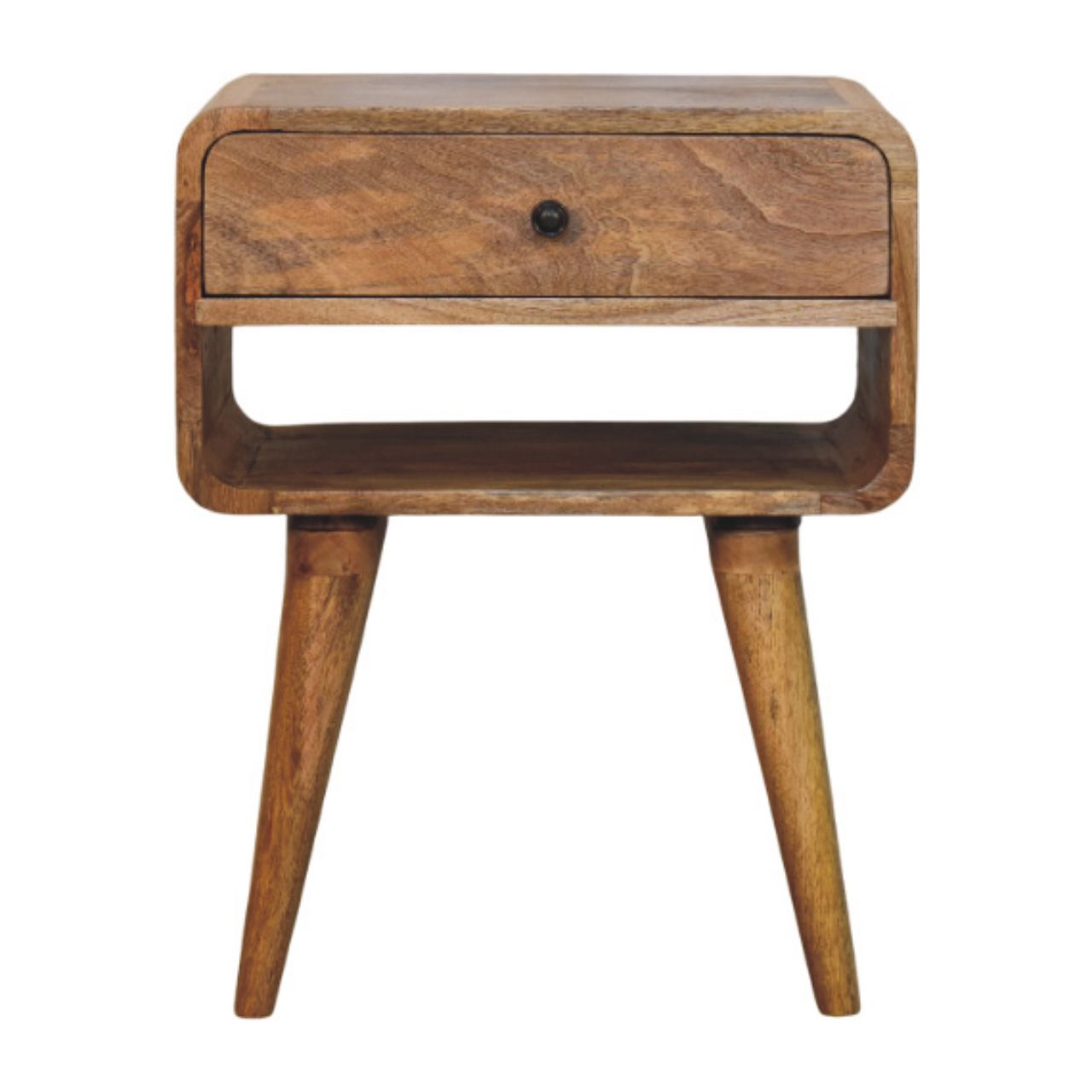 Taormina Natural Mango Wood Nightstand with Drawer and Shelf